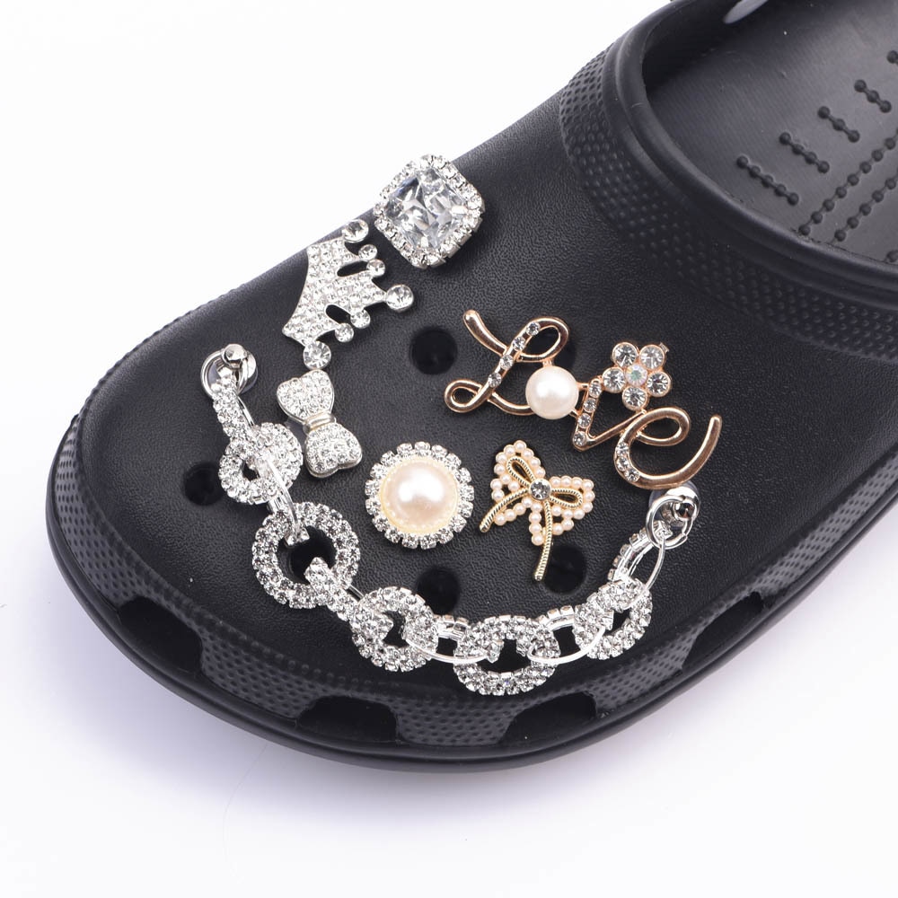 Rhinestone Croc Charms Designer DIY Vintage Fashion Clogs Shoes Accessories  Elegant Shoes Jewelry Gem Diamond Charms for Croc